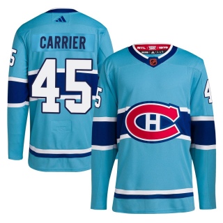 Men's Alexandre Carrier Montreal Canadiens Adidas Reverse Retro 2.0 Jersey - Authentic Light Blue