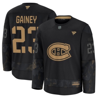 Men's Bob Gainey Montreal Canadiens Fanatics 2024 Military Appreciation Practice Jersey - Premium Black