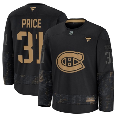 Men's Carey Price Montreal Canadiens Fanatics 2024 Military Appreciation Practice Jersey - Premium Black