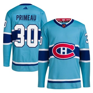 Men's Cayden Primeau Montreal Canadiens Adidas Reverse Retro 2.0 Jersey - Authentic Light Blue