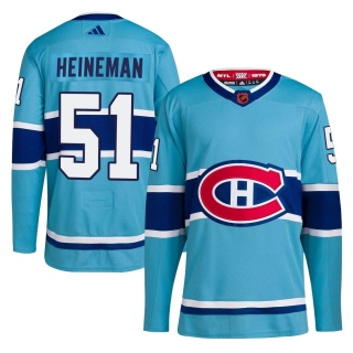 Men's Emil Heineman Montreal Canadiens Adidas Reverse Retro 2.0 Jersey - Authentic Light Blue