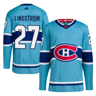 Men's Gustav Lindstrom Montreal Canadiens Adidas Reverse Retro 2.0 Jersey - Authentic Light Blue