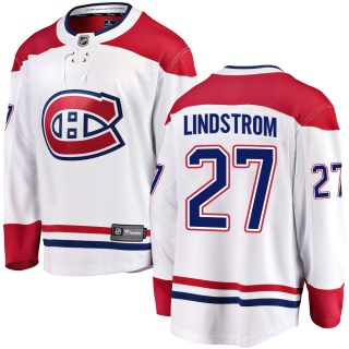 Men's Gustav Lindstrom Montreal Canadiens Fanatics Branded Away Jersey - Breakaway White