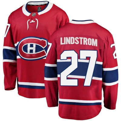 Men's Gustav Lindstrom Montreal Canadiens Fanatics Branded Home Jersey - Breakaway Red