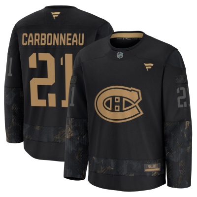 Men's Guy Carbonneau Montreal Canadiens Fanatics 2024 Military Appreciation Practice Jersey - Premium Black