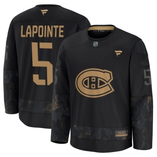 Men's Guy Lapointe Montreal Canadiens Fanatics 2024 Military Appreciation Practice Jersey - Premium Black