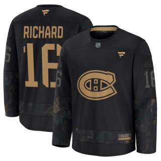 Men's Henri Richard Montreal Canadiens Fanatics 2024 Military Appreciation Practice Jersey - Premium Black