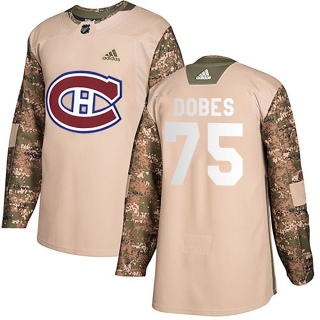 Men's Jakub Dobes Montreal Canadiens Adidas Veterans Day Practice Jersey - Authentic Camo