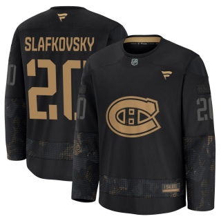 Men's Juraj Slafkovsky Montreal Canadiens Fanatics 2024 Military Appreciation Practice Jersey - Premium Black