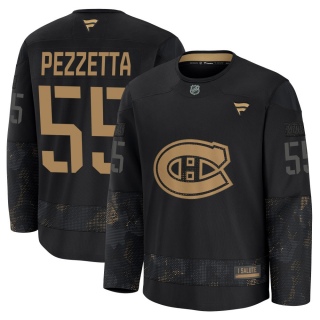 Men's Michael Pezzetta Montreal Canadiens Fanatics 2024 Military Appreciation Practice Jersey - Premium Black