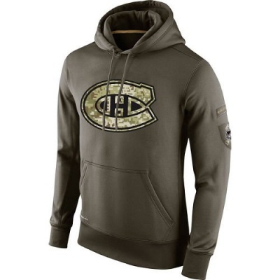 Men's Montreal Canadiens Nike Salute To Service KO Performance Hoodie - Olive