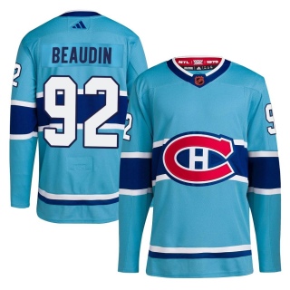 Men's Nicolas Beaudin Montreal Canadiens Adidas Reverse Retro 2.0 Jersey - Authentic Light Blue