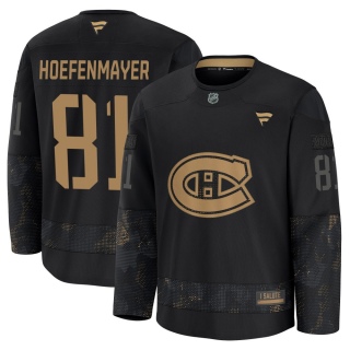 Men's Noel Hoefenmayer Montreal Canadiens Fanatics 2024 Military Appreciation Practice Jersey - Premium Black