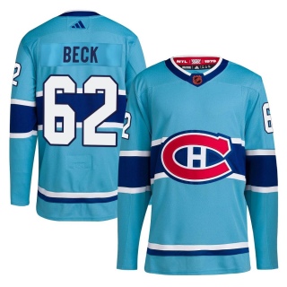 Men's Owen Beck Montreal Canadiens Adidas Reverse Retro 2.0 Jersey - Authentic Light Blue