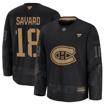 Men's Serge Savard Montreal Canadiens Fanatics 2024 Military Appreciation Practice Jersey - Premium Black