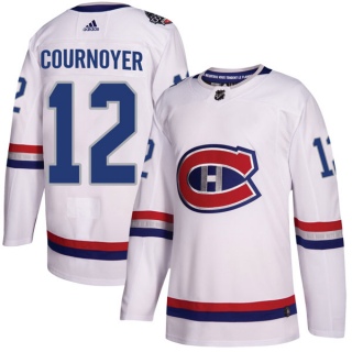 Men's Yvan Cournoyer Montreal Canadiens Adidas 100 Classic Jersey - Authentic White