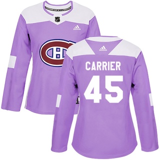 Women's Alexandre Carrier Montreal Canadiens Adidas Fights Cancer Practice Jersey - Authentic Purple