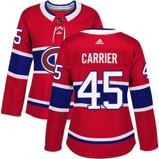 Women's Alexandre Carrier Montreal Canadiens Adidas Home Jersey - Authentic Red