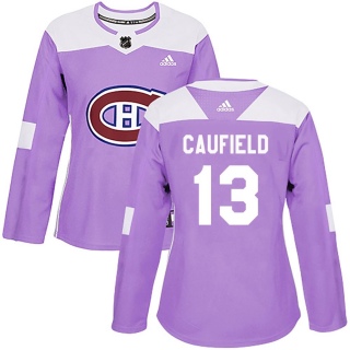 Women's Cole Caufield Montreal Canadiens Adidas Fights Cancer Practice Jersey - Authentic Purple