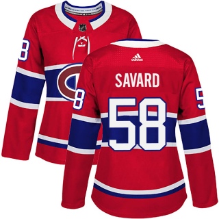 Women's David Savard Montreal Canadiens Adidas Home Jersey - Authentic Red