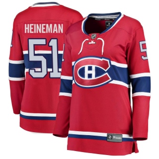 Women's Emil Heineman Montreal Canadiens Fanatics Branded Home Jersey - Breakaway Red