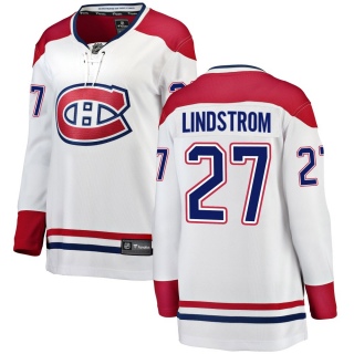 Women's Gustav Lindstrom Montreal Canadiens Fanatics Branded Away Jersey - Breakaway White