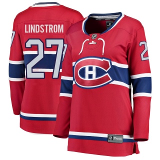 Women's Gustav Lindstrom Montreal Canadiens Fanatics Branded Home Jersey - Breakaway Red