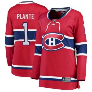 Women's Jacques Plante Montreal Canadiens Fanatics Branded Home Jersey - Breakaway Red