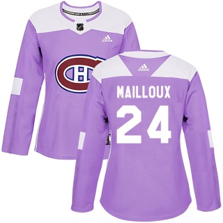 Women's Logan Mailloux Montreal Canadiens Adidas Fights Cancer Practice Jersey - Authentic Purple