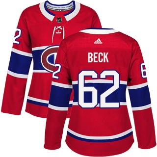 Women's Owen Beck Montreal Canadiens Adidas Home Jersey - Authentic Red