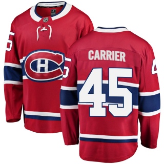 Youth Alexandre Carrier Montreal Canadiens Fanatics Branded Home Jersey - Breakaway Red