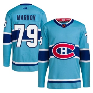 Youth Andrei Markov Montreal Canadiens Adidas Reverse Retro 2.0 Jersey - Authentic Light Blue