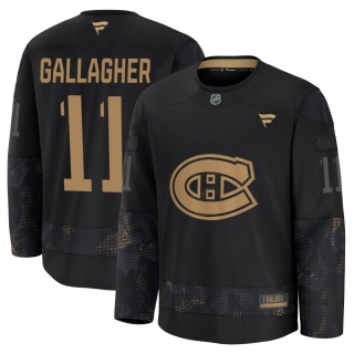 Youth Brendan Gallagher Montreal Canadiens Fanatics 2024 Military Appreciation Practice Jersey - Premium Black