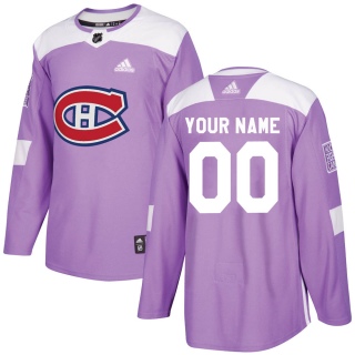 Youth Custom Montreal Canadiens Adidas Custom Fights Cancer Practice Jersey - Authentic Purple