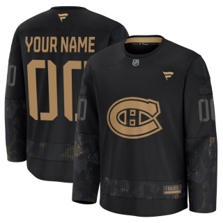 Youth Custom Montreal Canadiens Fanatics Custom 2024 Military Appreciation Practice Jersey - Premium Black