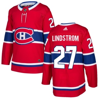 Youth Gustav Lindstrom Montreal Canadiens Adidas Home Jersey - Authentic Red