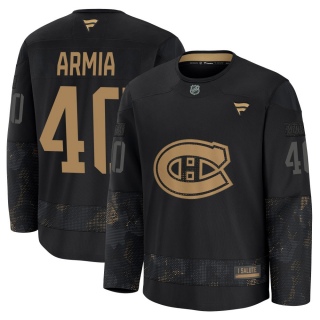 Youth Joel Armia Montreal Canadiens Fanatics 2024 Military Appreciation Practice Jersey - Premium Black