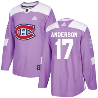 Youth Josh Anderson Montreal Canadiens Adidas Fights Cancer Practice Jersey - Authentic Purple