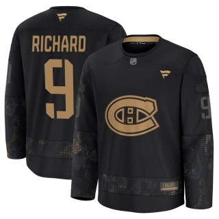 Youth Maurice Richard Montreal Canadiens Fanatics 2024 Military Appreciation Practice Jersey - Premium Black