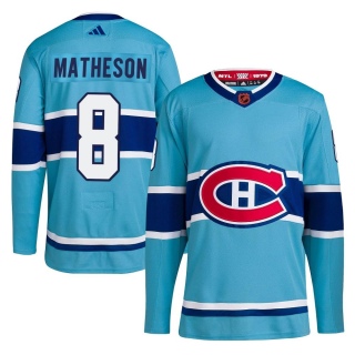 Youth Mike Matheson Montreal Canadiens Adidas Reverse Retro 2.0 Jersey - Authentic Light Blue