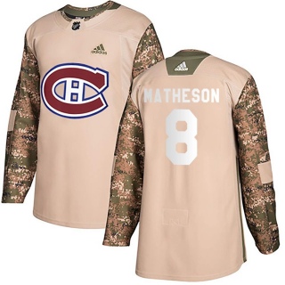 Youth Mike Matheson Montreal Canadiens Adidas Veterans Day Practice Jersey - Authentic Camo