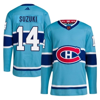 Youth Nick Suzuki Montreal Canadiens Adidas Reverse Retro 2.0 Jersey - Authentic Light Blue