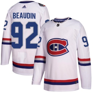 Youth Nicolas Beaudin Montreal Canadiens Adidas 100 Classic Jersey - Authentic White