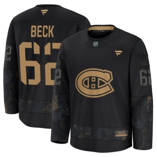 Youth Owen Beck Montreal Canadiens Fanatics 2024 Military Appreciation Practice Jersey - Premium Black