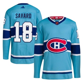 Youth Serge Savard Montreal Canadiens Adidas Reverse Retro 2.0 Jersey - Authentic Light Blue