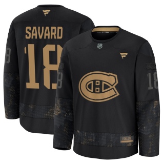 Youth Serge Savard Montreal Canadiens Fanatics 2024 Military Appreciation Practice Jersey - Premium Black